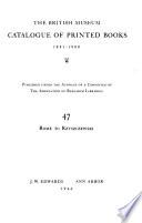 Catalogue of the Printed Books in the Library of the British Museum