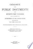 Catalogue of the Public Documents of the [the Fifty-third] Congress [to the 76th Congress] and of All Departments of the Government of the United States
