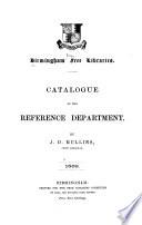 Catalogue of the Reference Department