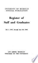 Catalogue of the University of Michigan
