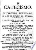 Catecismo; o Instruccion Christiana