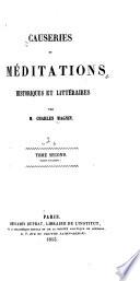 Causeries et méditations historiques et littéraires