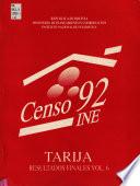 Censo 92: Tarija