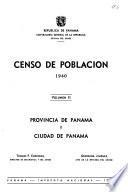 Censo de población, 1940: Provincia de Panamá