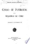 Censo de población de la República de Chile levantado el 15 de diciembre de 1920