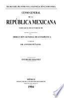 Censo General de la República Mexicana verificado el 28 de octubre de 1900 conforme a las instrucciones de la Dirección General de Estadística a cargo del Dr. Antonio Peñafiel. Estado de Veracruz