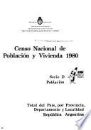 Censo nacional de población y vivienda, 1980