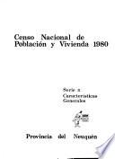 Censo nacional de población y vivienda, 1980: La Pampa