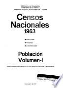 Censos nacionales, 1963: Caracteristicas generales por departamentos y municipios