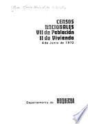 Censos nacionales, VII de población, II de vivienda, 4 de junio de 1972