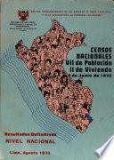 Censos nacionales, VII de población, II de vivienda, 4 de junio de 1972