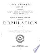 Census Reports ...: Population; prepared under the supervision of William C. Hunt