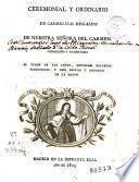 Ceremonial y ordinario de Carmelitas Descalzos de Nuestra Sra. del Carmen