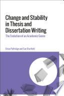 Change and Stability in Thesis and Dissertation Writing