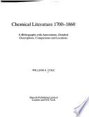 Chemical Literature, 1700-1860