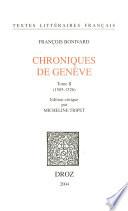 Chroniques de Genève. Tome II, 1505-1526