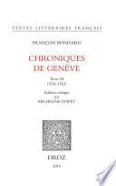 Chroniques de Genève. Tome III (1526-1563)