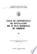 Ciclo de conferencias de divulgación del II ̊plan quinquenal de gobierno