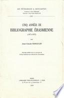 Cinq années de bibliographie érasmienne (1971-1975)