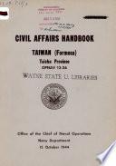 Civil Affairs Handbook: Taiwan (Formosa), Taichu Province
