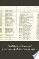 Civil List and Forms of Government of the Colony and State of New York