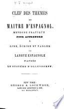Clef des themes du Maitre d'Espagnol