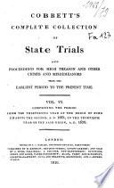 Cobbett's Complete Collection of State Trials and Proceedings for High Treason