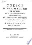 Codice diplomatico di Sicilia sotto il governo degli arabi