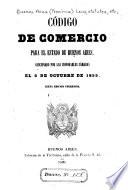 Codigo de comercio para el estado de Buenos Aires el 6 de octubre de 1859