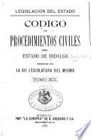 Código de procedimientos civiles del Estado de Hidalgo