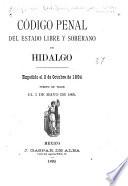 Código penal del estado libre y soberano de Hidalgo
