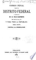 Código penal para el Distrito Federal y Territorio de la Baja California