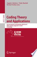 Coding Theory and Applications
