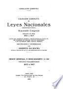 Colección completa de leyes nacionales sancionadas por el honorable Congreso durante los años 1852-1917 ...