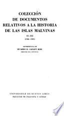 Colección de documentos relativos a la historia de lás Islas Malvinas