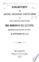 Colección de leyes, decretos y circulares