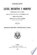 Colección de leyes, decretos y ordenes publicadas en el Perú desde el año de 1821 hasta 31 de diciembre de 1859