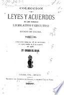 Colección de leyes y acuerdos de los poderes legislativo y ejecutivo del estado de Colima