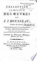Collection complète des oeuvres de J.J. Rousseau