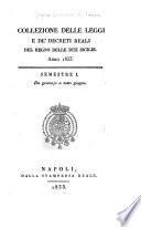 Collezione delle leggi e de'decreti reali del regno delle Due Sicilie
