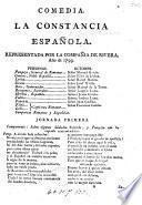 Comedia. La constancia Española. [In three acts and in verse.]