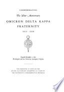 Commemorating the Silver Anniversary, Omicron Delta Kappa Fraternity, 1914-1939 ...