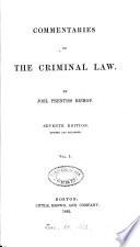 Commentaries on the Criminal Law
