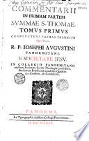 Commentarii in primam partem Summae S. Thomae