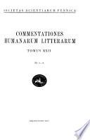 Commentationes Humanarum Litterarum