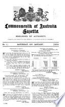 Commonwealth Of Australia Gazette