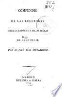 Compendio de la Lecciones sobre la retórica y bellas letras de Hugo Blair