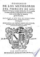Compendio De Los Metheoros Del Principe De Los Filosofos Griegos y Latinos de Aristoteles. ... Sacados A Lvz Por ... Murcia de la Llana (etc.)