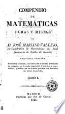 Compendio de matemáticas puras y mistas [sic], 1