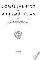 Complementos de matemáticas